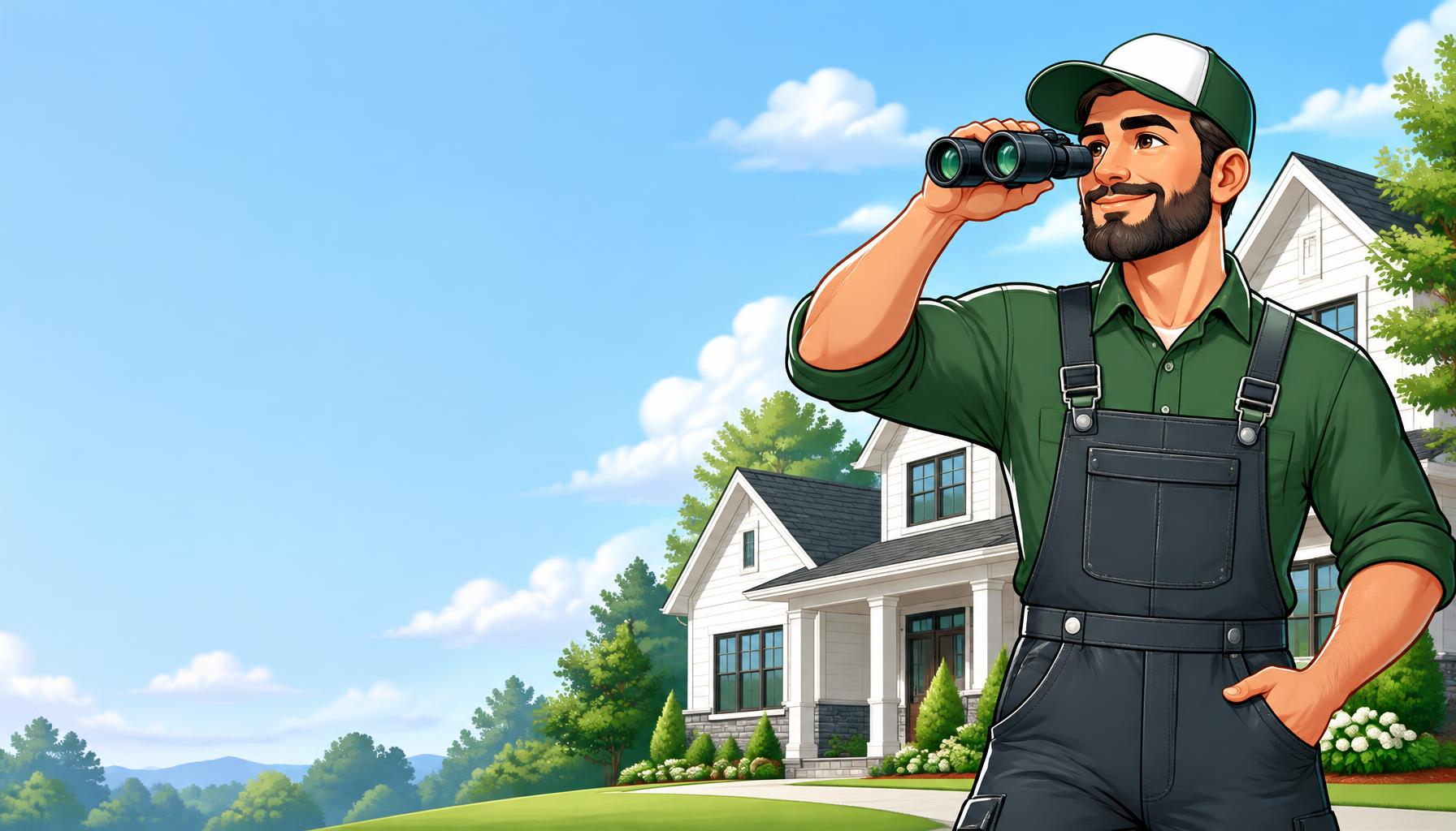 A friendly local contractor scouting a bright suburban home
